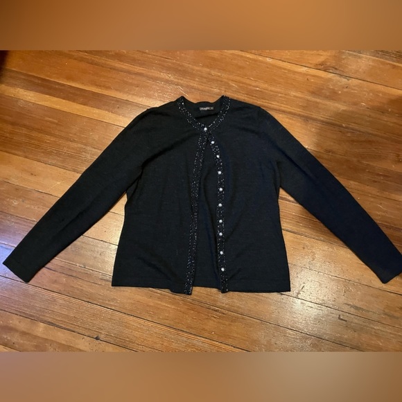 J. McLaughlin 100% Merino Wool Cardigan with Buttons, Size Medium - Picture 2 of 9